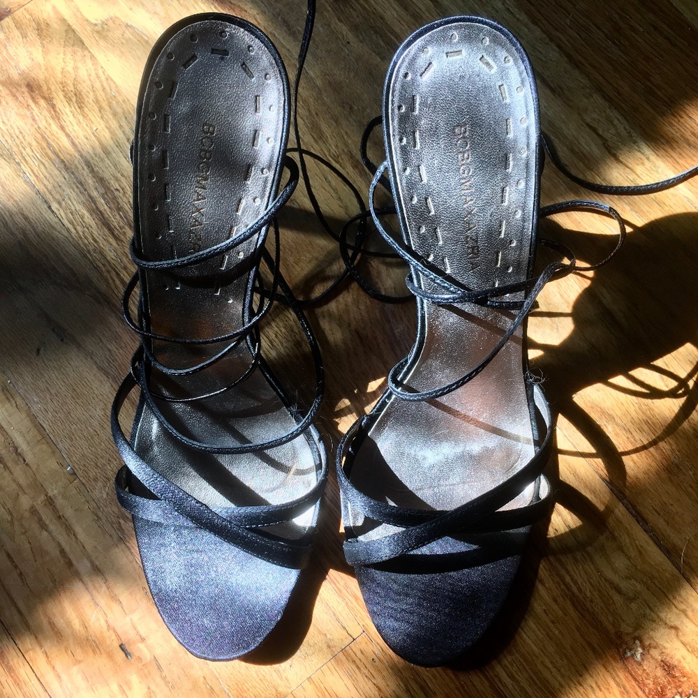 Satin BCBGMAXAZRIA Moet Wrap Heels Sz 7.5